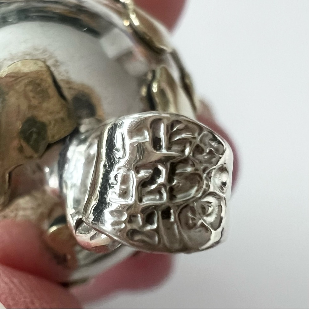 Vintage Sterling Silver Mexico Unity Laton Chiming Orb Pendant - Picture 6 of 6